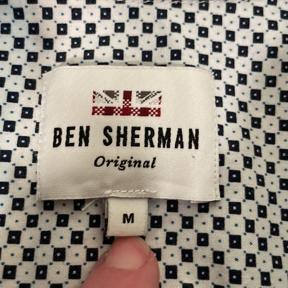 Ben Sherman Union Fit Long Sleeve Button blue Down Shirt Men’s size M - Picture 7 of 9